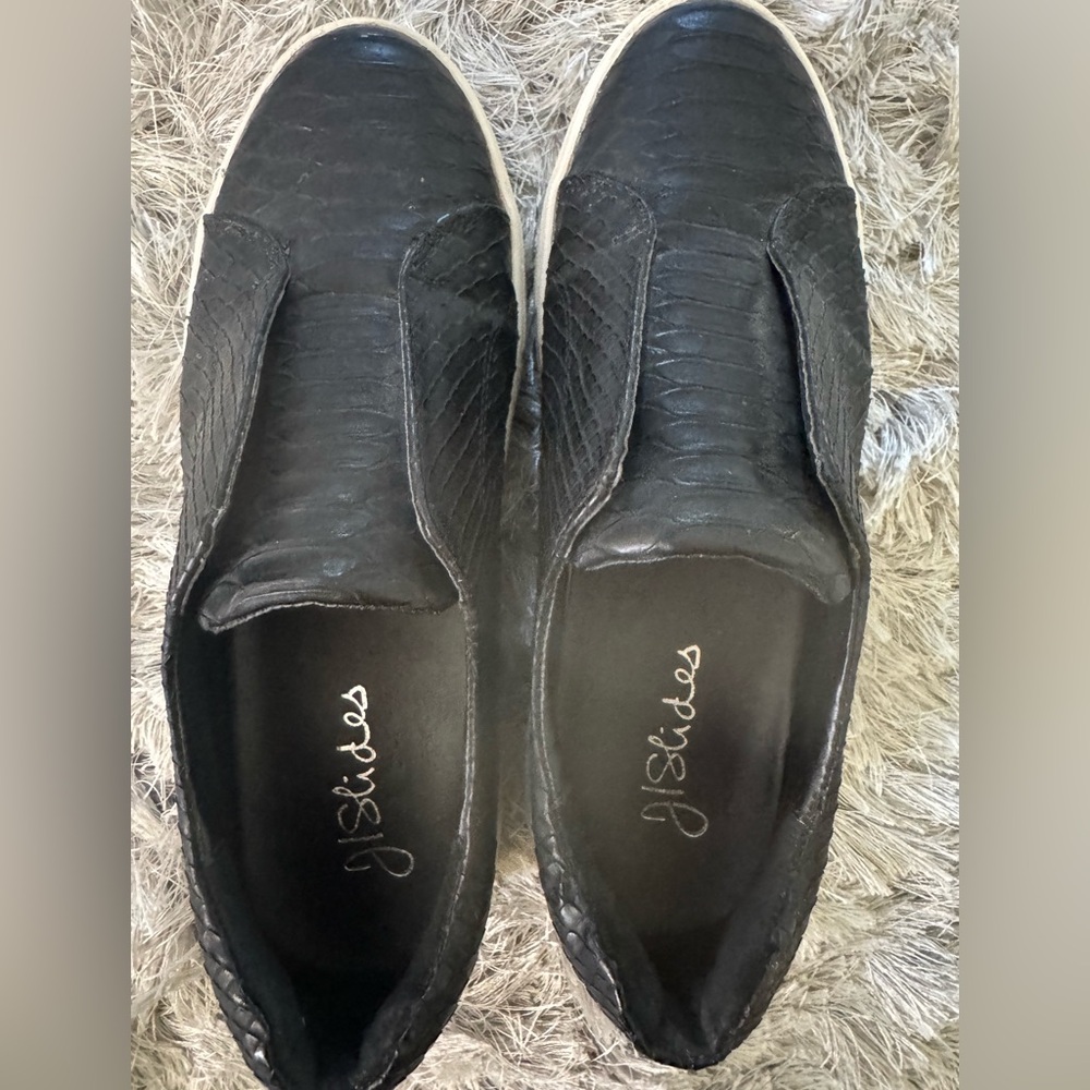 J/SLIDES Textured Black Slip-On Shoes